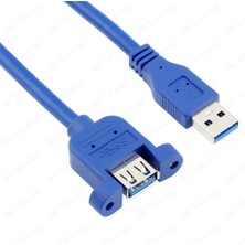 BK Teknoloji Panel Tipi Vidalı USB 3.0 Dişi-Erkek Uzatma KABLOSU-30CM