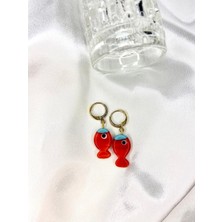 Sıne Accessory Balık Desenli Cam Boncuklu Küpe