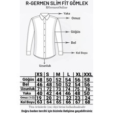 R-Germen Yaka Zincirli Slim Fit Beyaz Gömlek