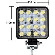 Hubstein Offroad Sis Farı 16 LED 48 Wat Çalışma Lambası