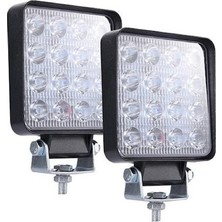 Hubstein Off Road Gündüz Farı 16 LED Kare Çalışma Lambası 48 Watt