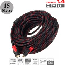 BK Teknoloji Yüksek Kalite Full Hd 3D Örgülü HDMI Kablo - 15 Metre