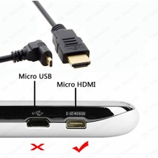 BK Teknoloji Micro HDMI To HDMI 90 Derece Açılı Mikro HDMI Tablet Kamera Kablosu 1metre