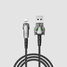 Wiwu Leopard Lightning USB Kablo 2.4A Hızlı Şarj Kablosu 100 cm Data Kablo Naylon Örgü