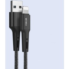 Wiwu G30 Gear Lightning USB Kablo 2.4A Hızlı Şarj Kablosu 120 cm Naylon Örgü