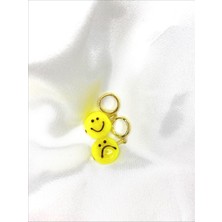 Sıne Accessory Gülen Yüz ve Mutsuz Yüz Cam Küpe