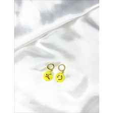 Sıne Accessory Gülen Yüz ve Mutsuz Yüz Cam Küpe
