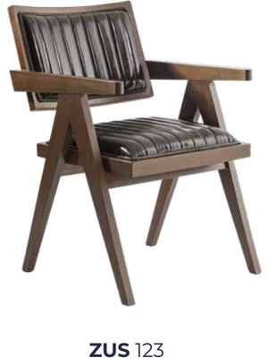 Bengi Ticaret Sandalye ZUS123 Dilim Model Tam Kolçak Kayın Iskelet Rahat Oturum Suni Deri Koyu Ceviz El Yapımı 19859