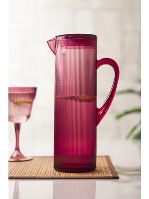 EW's Kitchenware Arkilik Barok 1,5 Lt Mürdüm Sürahi (Buzdolabı Kapak Rafına Sığar)