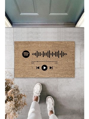 Dormot Home Modern Dijital Baskı - Kişiye Özel Spotify Qr Kodlu - Kapı Önü Paspası 70X45CM