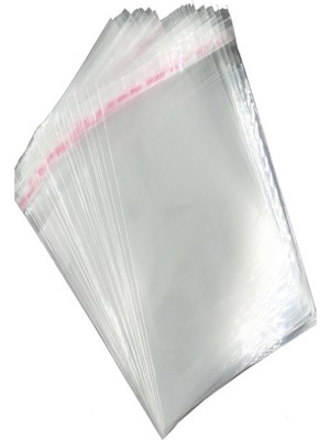 Özdem Ambalaj 10X25 cm Yapışkanlı Jelatin Poşet Bantlı Şeffaf Opp Torba Paket - 100 Adet