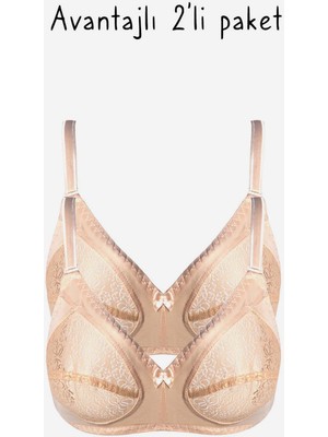 Ayyıldız 777 Ten Toparlayıcı Dantelli Sütyen 2li Paket %80 Polyester Kadın İçin