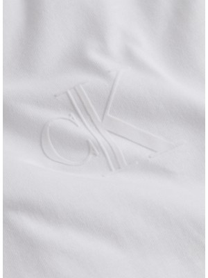 Calvin Klein Bisiklet Yaka Düz Beyaz Erkek T-Shirt J30J320880YAF_HIGH Shine Ck Tee