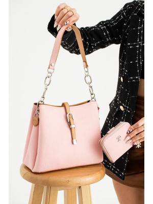 Impolo Avesta Pudra Kadın Kombin Çanta 22X25 Cüzdan 10X13 Ebat