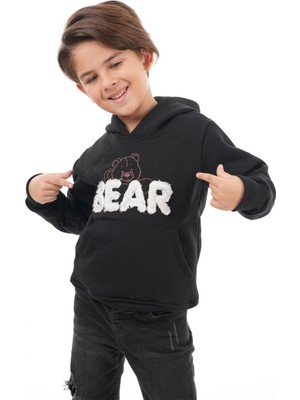 E Çocuk Bear Beyaz Baskılı 3 Iplik Kışlık Sweatshirt ECCK-SWT-BEAR-12000