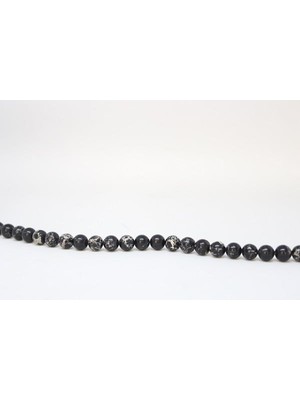 Yaşam Tohumu Varisit Taşı Siyah Yarım Dizi 8mm (18CM Uzunluğundadır)