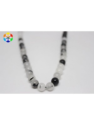 Yaşam Tohumu Rutil Kuvars Taşı Yarım Dizi 8mm (18CM Uzunluğundadır)