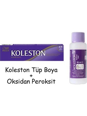 Wella Koleston Tüp Boya 50 Ml - 6.0 Koyu Kumral + 20 Vol Oksidan Peroksit