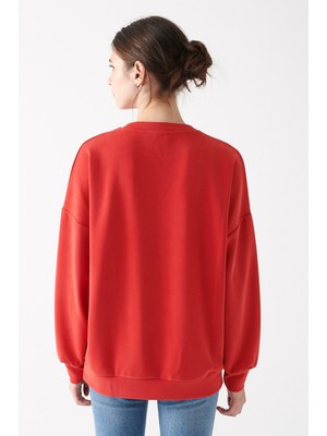 Mavi Kadın Lux Touch Kırmızı Sweatshirt 168837-82054