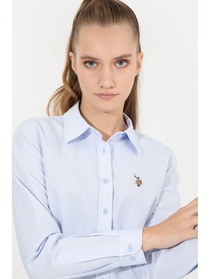 U.S. Polo Assn. Kadın Açık Mavi Basic Gömlek 50256672-VR003