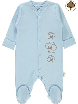 Civil Baby Bebek Organik Patikli Tulum 0-3 Ay Mavi