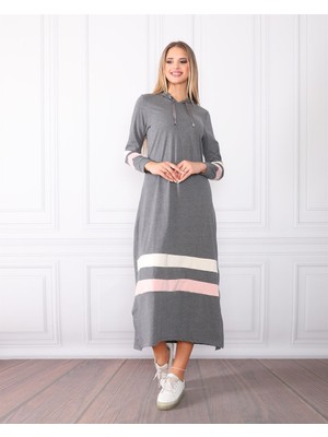 Westbound Bayan Kol ve Etek Şeritli Kapüşonlu Elbise