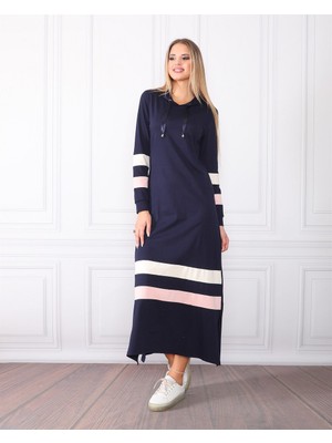 Westbound Bayan Kol ve Etek Şeritli Kapüşonlu Elbise