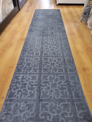 Anatolian Carpet Store Leydi Lotus Antrasit Keçe Taban Kesme Yolluk