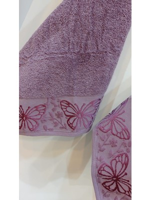 Nivemes Home Papillio Mor 50  x 85 cm Yüz Havlusu Karacan