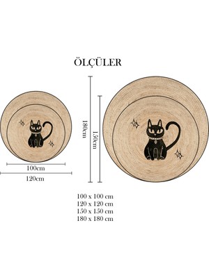 Nesa_Decor Kedi Motifli Örgü Görünümlü Baskı Halı