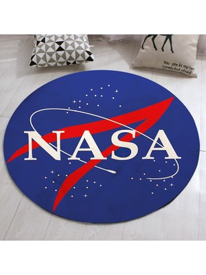 Nesa_Decor Nasa Logo Baskı Halı & Hd Kalite Dekoratif Genç Odası Halısı