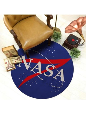 Nesa_Decor Nasa Logo Baskı Halı & Hd Kalite Dekoratif Genç Odası Halısı