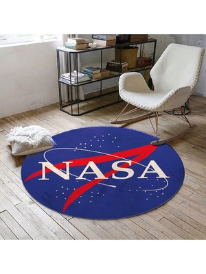 Nesa_Decor Nasa Logo Baskı Halı & Hd Kalite Dekoratif Genç Odası Halısı