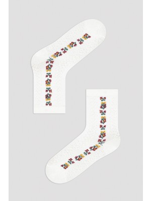 Penti Çok Renkli G.vintag Floral 4lü Soket Çorap