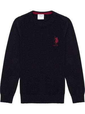 U.S. Polo Assn. Erkek Çocuk Siyah Triko Kazak 50257695-VR046