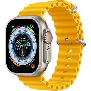 M.TK Moveteck Apple Watch Series Ultra Iwatch Se, Series 8 7 6 5 4 3 2 1 49MM 45MM 44MM 42MM Kordon Silikon Naylon Kayış Baklalı Bileklik Loop Hasır Ayarlanabilir Kancalı Tokalı Orange Albine