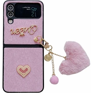 Samsung Galaxy Z Flip 4 Kendin Yap Aşk Peluş Kolye Cep Telefonu Kılıfları (Yurt Dışından)