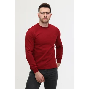 Mualta-Bisiklet Yaka Bordo 20/10 Iki Iplik Kışlık Iş Sweatshirt