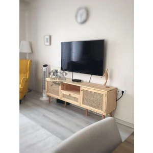 Şafak Mobilya Ahşap Masif Hazeran Kapak ve Çekmeceli Modern Tv Ünite