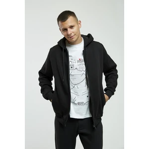 Pepp Jeans Siyah Kapüşonlu, Fermuarli Erkek Sweatshirt