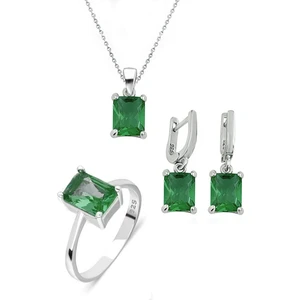 Modern Takı Kare Model Modern Gümüş Takı Seti