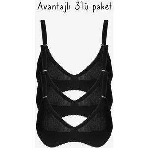 556 Siyah Sütyen 3lü Paket