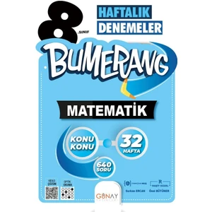 Günay Yayınları 8. Sınıf LGS  Bumerang Haftalık Denemeler Matematik - Güncel