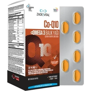 Zade Vital Koenzim Q10 ve Omega3 Balık Yağı Içeren Takviye Edici Gıda 30 Yumuşak Kapsül