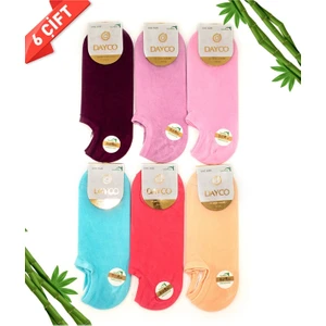 Dikişsiz Bambu Görünmez Kadın Sneakers Renkli Çorap 6'lı Asortı Paket