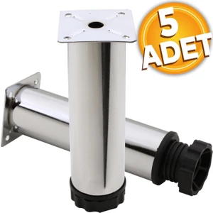 Ayarlanabilir Mobilya Kanepe Baza Koltuk Metal Destek Yükseltici Ayağı 15 Cm Krom Ayakları (5 Adet)