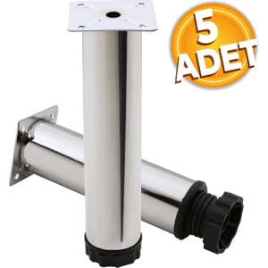 Mobilya Kanepe Baza Koltuk Metal Destek Ayağı Ayarlanabilir Krom Ayak 20 cm (5 Adet)