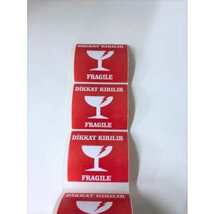 Fishtown Akvaryum Dikkat Kırılır Etiketi 7 x 8 cm 100 Adet