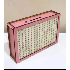 Ahşap Dekoratif Hedef Kumbara Pembe Renk