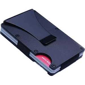 Alüminyum Alaşımlı Karbon Fiber Kredi Kartı Kutusu Kart Paketi Büyük Kapasiteli Cüzdan Kredi Klibi